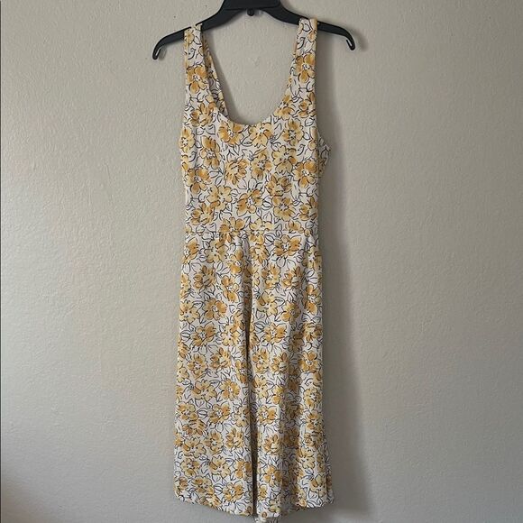 NWT Pact Reverie Floral Yellow Organic Cotton Tie Back Halter With Pockets in M - Picture 2 of 14